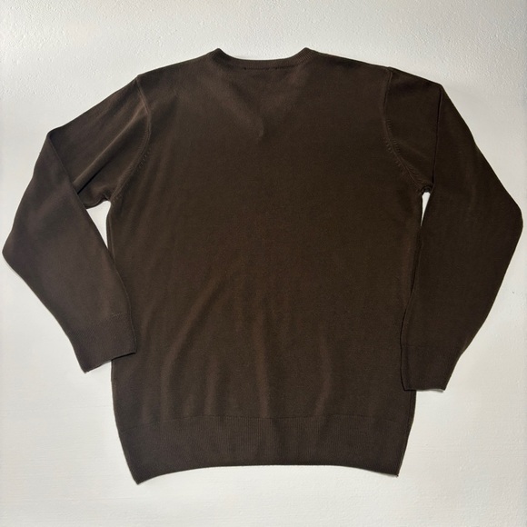 Carino Brown and Red V-Neck Argyle Sweater - Cashmere Microacrylic - Picture 6 of 6